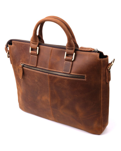 Стильный портфель в винтажном стиле из натуральной кожи Vintage 22673 Коричневый