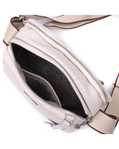 Элегантная сумка на два отделения из натуральной кожи Vintage 22593 Белый