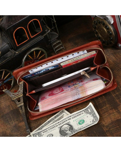 Чоловік клатч Vintage 14197 шкіряний Коричневий