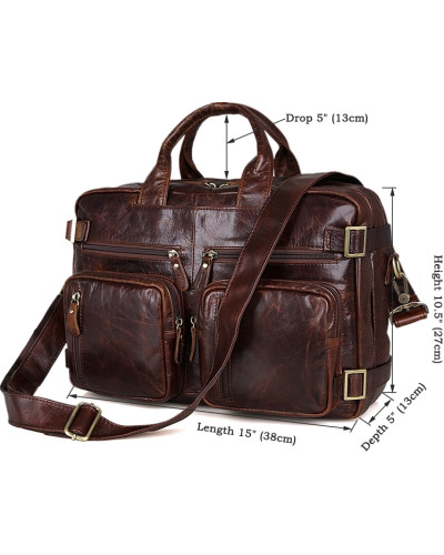 Сумка мужская Vintage 14590 кожаная Коричневая