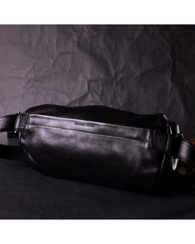 Оригінальна сумка через плече з натуральної шкіри GRANDE PELLE 11649 Чорна
