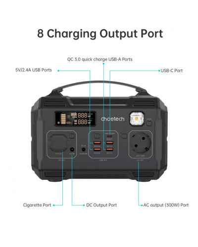 Зарядна станція Choetech BS002-V2 300W (276 Вт·год / 300 Вт)